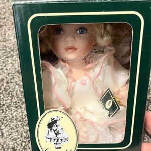 Geppeddo Porcelain Angel Baby Doll in Box